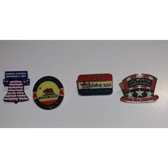 4 California Elections Lapel Pins - Picture 1 of 4